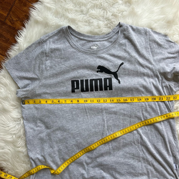 Puma Womens T-Shirt Gray Heathered Short Sleeve Crew Neck Pullover Plus 2X - Picture 3 of 5